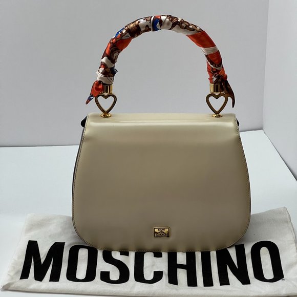 ❤️MOSCHINO❤️ Redwall Tricolor Polished Leather Bag Italy - Picture 6 of 16